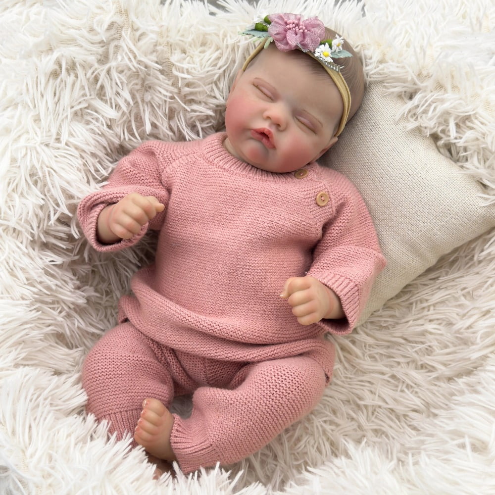 19inch Reborn Baby Doll Quinbee Newborn Baby Size Real Picture Handmade 3D Skin Painted Hair Visible Veins