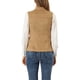thumbnail image 3 of CHALECO SIN MANGAS DE SUEDE FALSO PARA MUJERES INSPIRE CHIC, CON BOTONES Y BOLSILLOS, TALLA M, COLOR CAQUI, 3 of 7