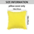 thumbnail image 5 of REGALWOVEN 2 Pcs Solid Corduroy Square Throw Pillow Covers, Boho Decorative Pillow Covers with Pom-poms Yellow 18' x 18', 5 of 6