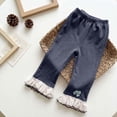 thumbnail image 4 of Ugoldhm Girl's Ribbed Knit Flare Pants Elastic Waist Ruffle Hem Bow Decor Slim Casual Bell Bottom Trousers 0-14Y, 4 of 7