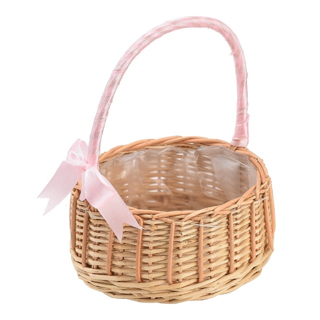 Panier de Fleurs Tissé Simulation Panier de Fleurs Fait Main Panier de Fleurs Panier de Fleurs Tissé Panier de Fleurs Portable Fille de Fleurs Fait Main Panier de Fleurs Naturel Simulation