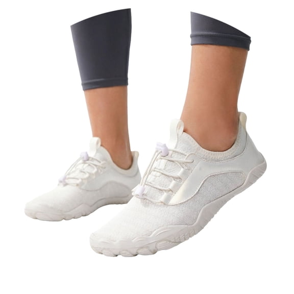 lnmuld Men Women Barefoot Shoes, Breathable Mesh Shoes for Water Yoga Fitness Hiking Color:White,Size:8.5