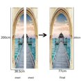 thumbnail image 3 of 77x200cm Hujing Huang Xia Etiqueta de la puerta Efecto Trompe L'oeil 3d Interior Pvc Pegatinas de pared para decoración Pared Sala de estar Cocina Dormitorio Baño Wal Rojo Verde  Cocina, Decoración y Otros, 3 of 5