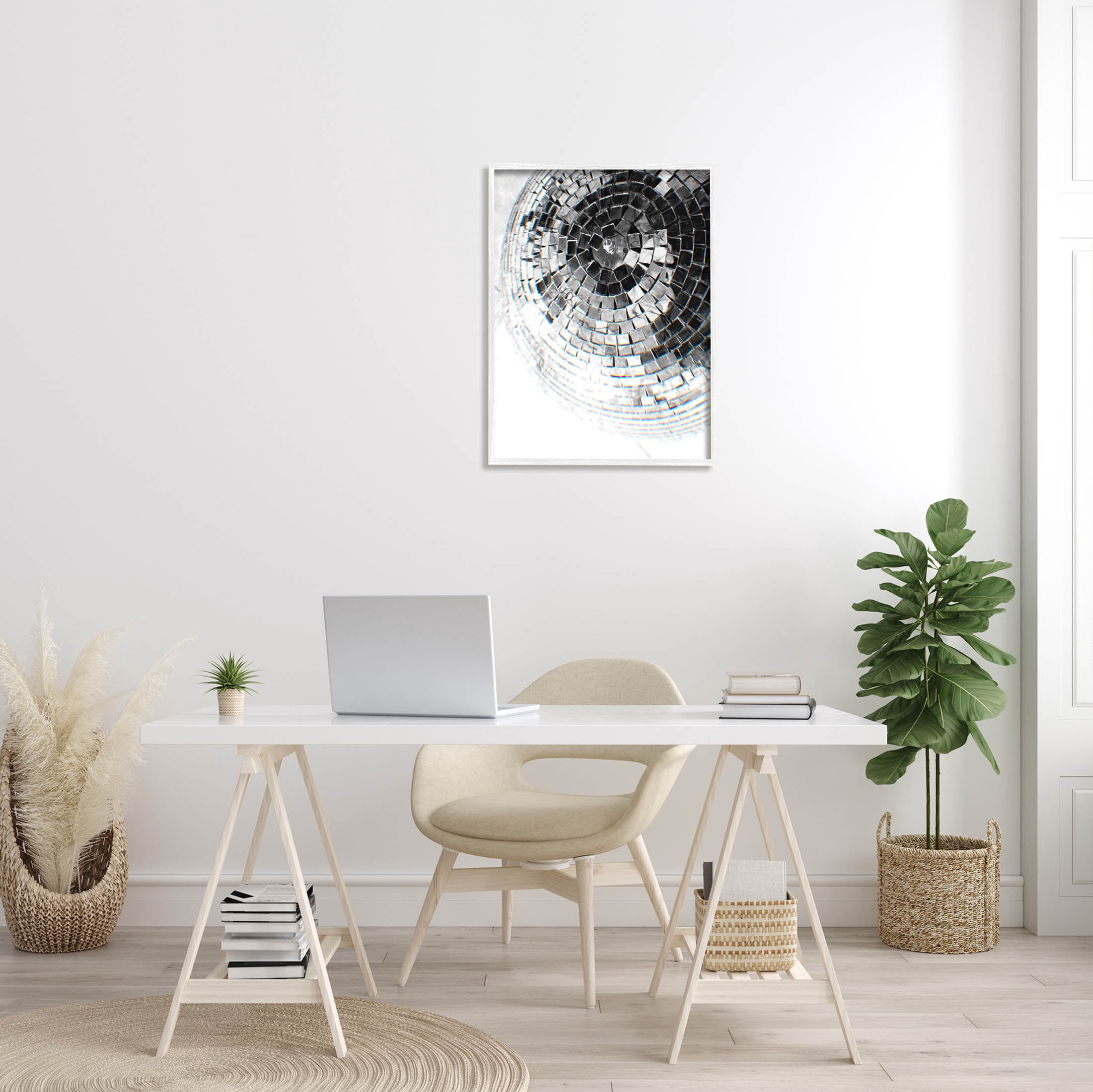 Stupell Industries Fading Disco Ball Monochrome Photography Photograph White Framed Art Print Wall Art, Design by Ziwei Li