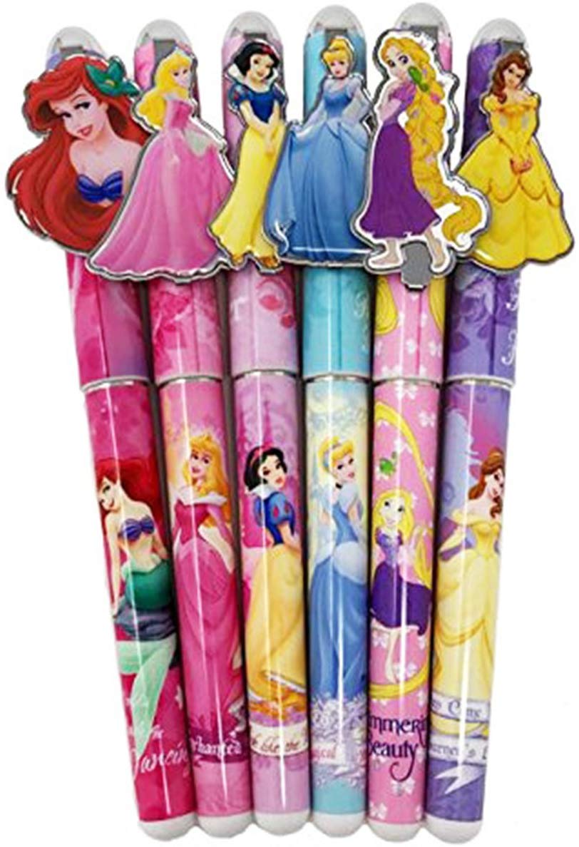 Disney Princess 6 Pen Set, Snow White, Cinderella, Belle, Ariel, Rapunzel, Aurora - image 1 of 1