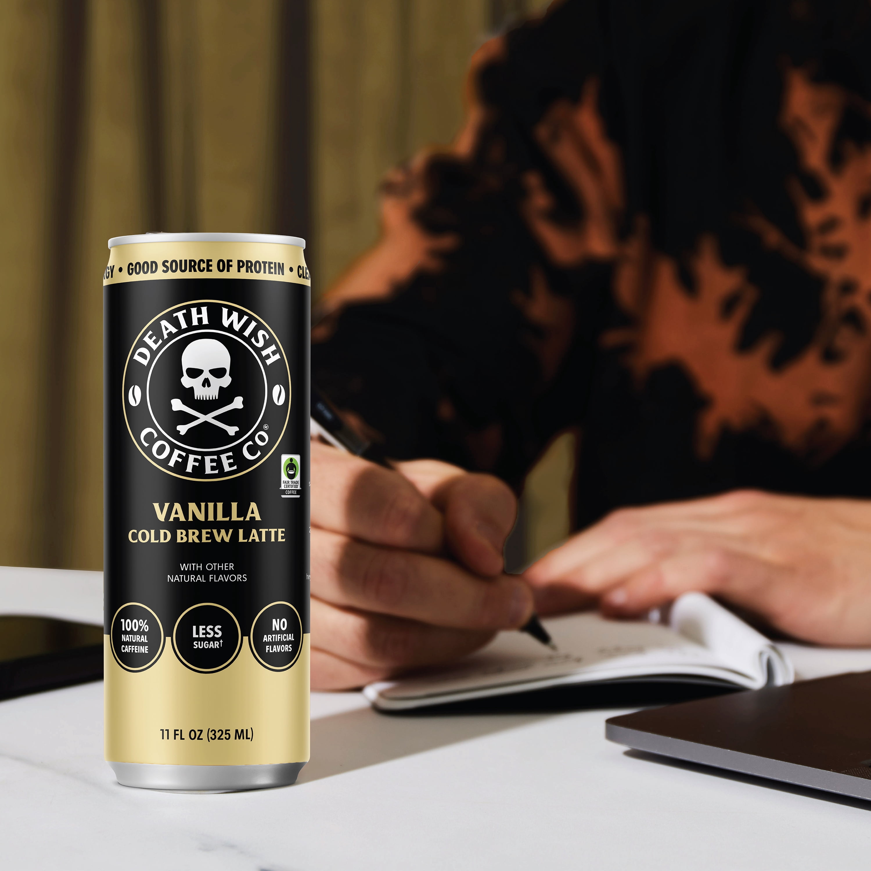 Death Wish Coffee Premium Vanilla Latte 11oz Can 12 Pack Cold Brew