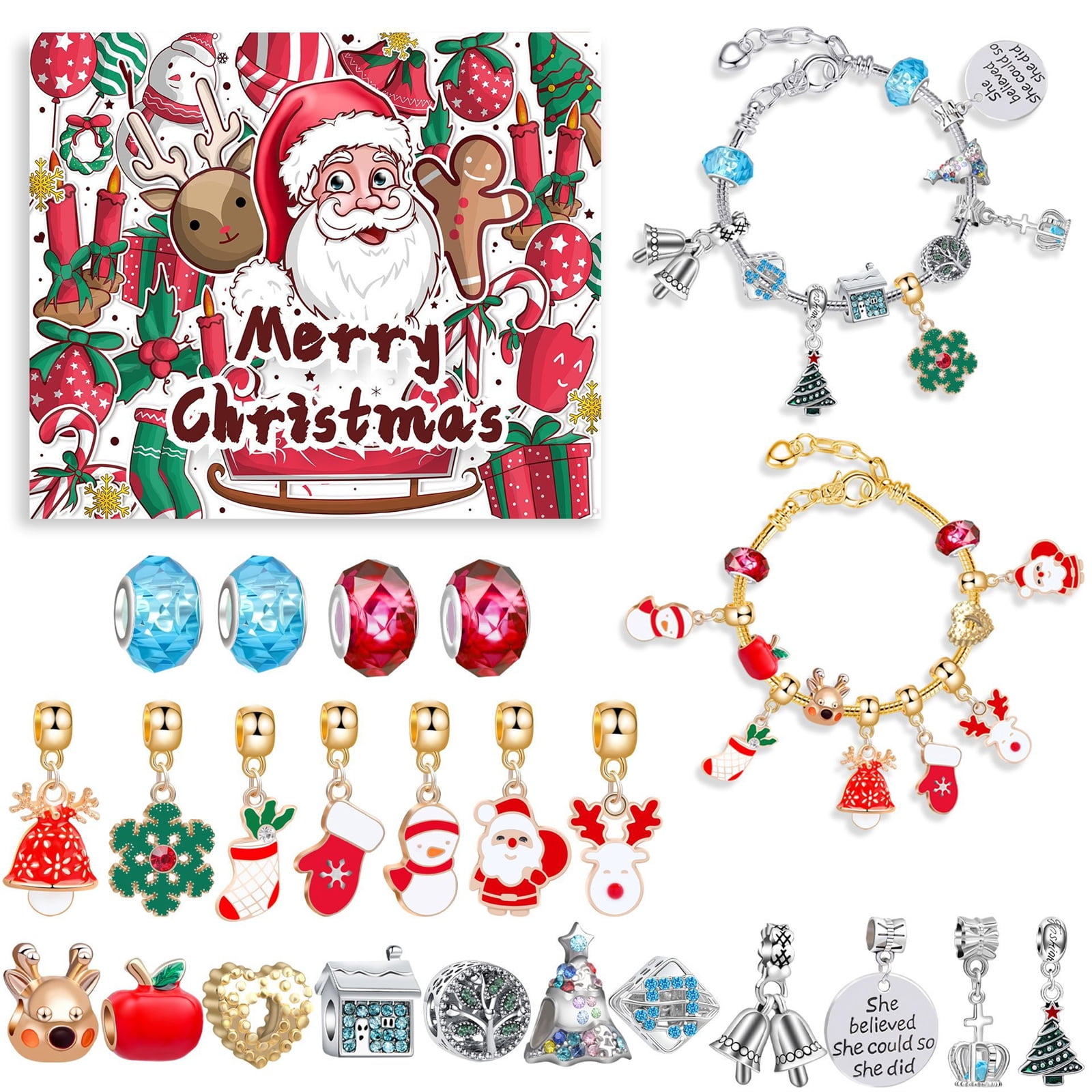 Bracelet Advent Calendar 2022 Girls Charm Bracelet Making Kit with 2 Sets  DIY Bracelets for Kids Christmas Countdown Calendars - Walmart.com