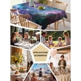 thumbnail image 5 of Purple Ombre Starry Night Table Cloth, Waterproof Tablecloth for Rectangle Tables, Modern Abstract Art Reusable Washable Fabric Table Cover for Restaurant Kitchen Dining Tables 60"x102", 5 of 9
