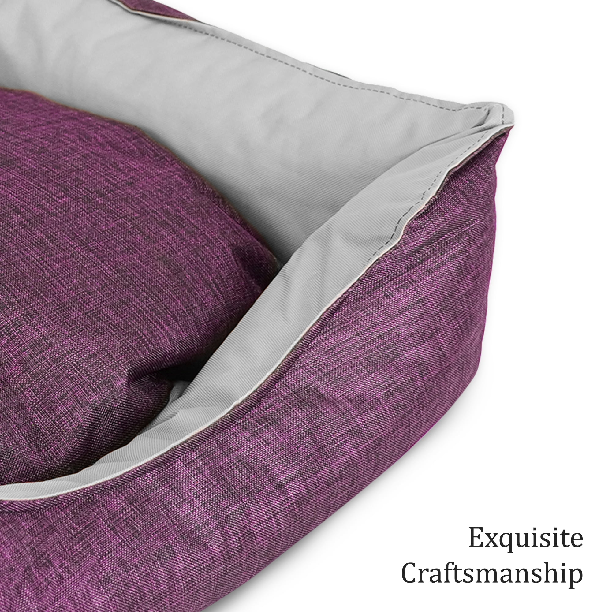 SUSSEXHOME Pets 19.3 x 14.2 x 7 Inches Outdoor Dog Bed for Small Dogs - Durable Waterproof Sofa Dog Bed with Sides - (PURPLE)