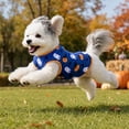 thumbnail image 5 of Fall Decor Dog Vest Costume,Soft Breathable Pumpkin Ghost Printed Festive Outfit Dog Shirts for Small Dogs,Holiday Party Clothes for Outdoor Event Celebration,Blue, 5 of 9