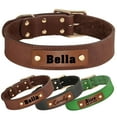 thumbnail image 2 of Pet Artist Personalized Dog Collar Genuine Leather Custom Pet ID Tag Nameplate Print M L XL, 2 of 8