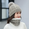 thumbnail image 1 of Women And Men Winter Knit Warm Hats Scarf Dual PurposeHat Ear Protection Windproof Hat, 1 of 7