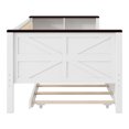 thumbnail image 5 of Alvantor Twin Size Wood Daybed with Trundle, Upholstered Bed Frame with Storage Shelves and USB, White, 5 of 7