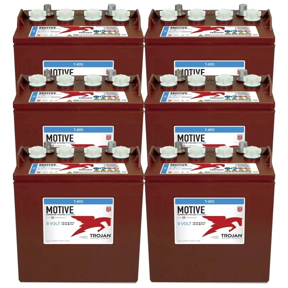x6 | T-890 8 Volt 190Ah Flooded Lead Acid GC8 Deep Cycle Battery