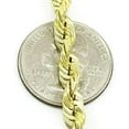 thumbnail image 4 of 10K Yellow Gold 5mm Solid Rope Diamond Cut Chain, FREE Microfiber Cloth, Link Mens Womens Necklace, Giorgio Bergamo, 4 of 7