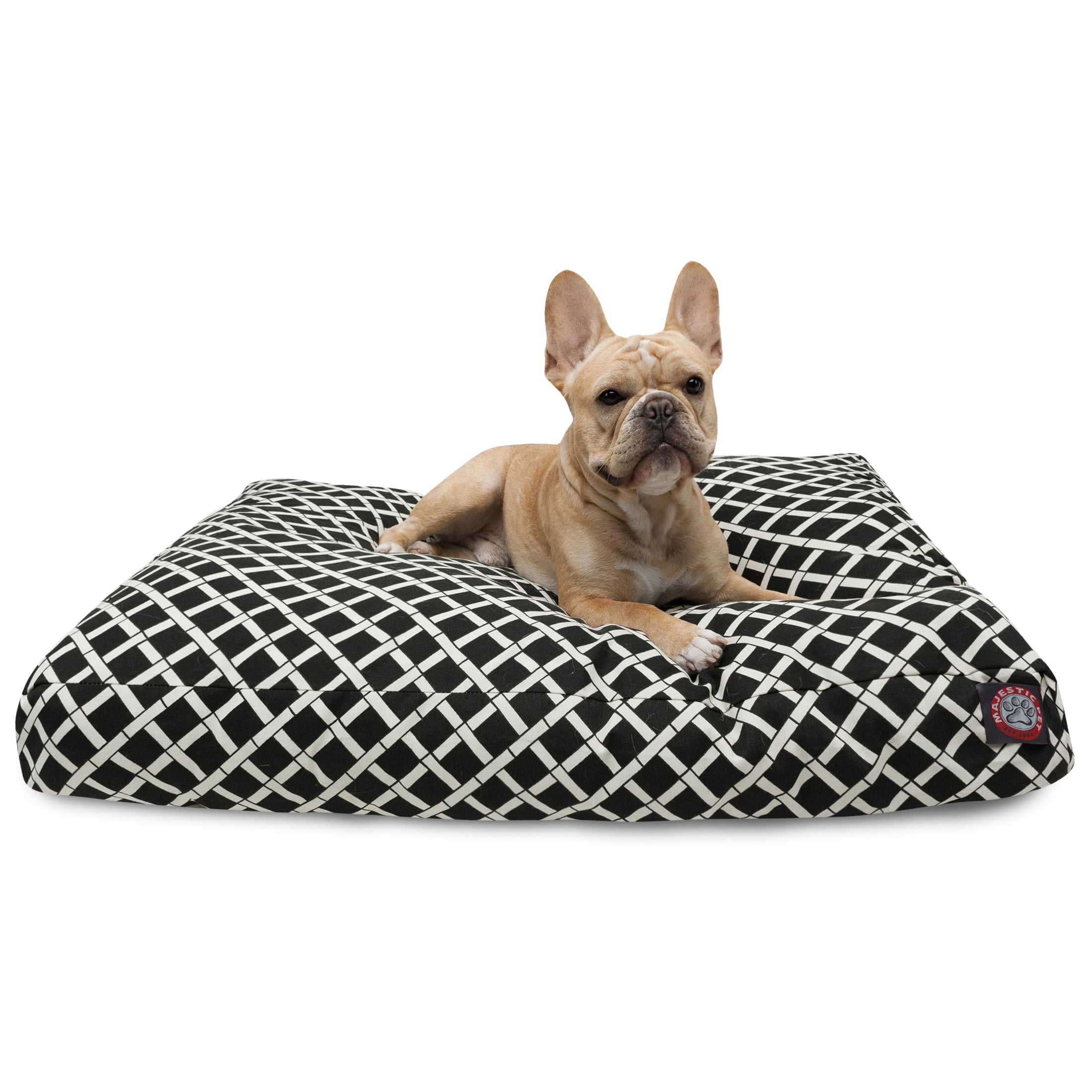 Majestic Pet Bamboo Rectangle Dog Bed Treated Polyester Removable Cover