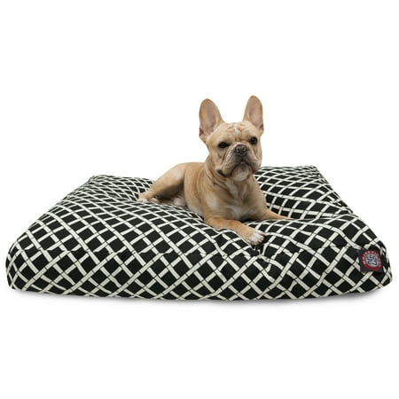 UPC: 0788995500025 | Majestic Pet Bamboo Rectangle Dog Bed Treated Polyester Removable Cover Black Medium 36  x 29  x 4