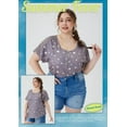 thumbnail image 2 of TIYOMI Women's Plus Size Grey Tops Short Sleeve Zip Shirts 3X Crewneck Pullover Star Lace Blouses Loose Fit Summer Tunics 3XL 22W 24W, 2 of 3