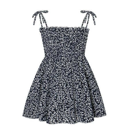 

Kukoosong Summer Toddler Girls Casual Dresses Summer Toddler Baby Girl Clothes Sleeveless Sling Dress Graphic Print Children s Clothing Navy 6-9 Months