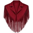 thumbnail image 4 of cocolona Vest for Women Notch Lapel Fringe Sleeveless Cropped Jacket Vacation Party Trendy Outerwear, 4 of 6