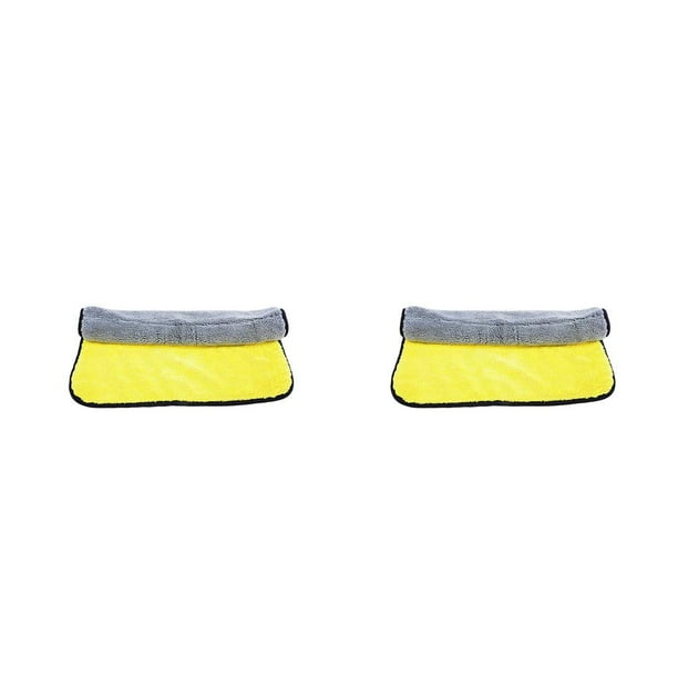 Speravity Toalla de secado de coche, paño de limpieza multiusos de absorción de agua de alto rendimiento, toallas para el hogar, tienda, gris, Gris Amarillo 30*30cm 2piezas
