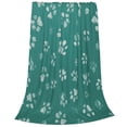 thumbnail image 2 of Lsque teal green paw Pattern Fuzzy Fleece Throw Blanket Extra Large,Super Soft,Fluffy and Warm Blankets for Couch,Bed,All Season Use-50"x40", 2 of 7