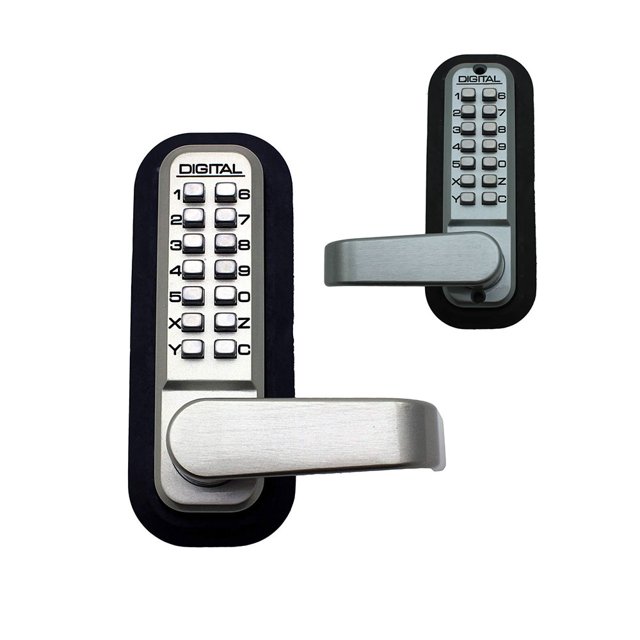 Lockey USA Mechanical Keyless Double Combination Keypad Door Lever Lock, Silver