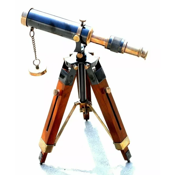 New 10 Inch Brass Antique Handmade Telescope Working Spyglass With Tripod Stand