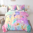 thumbnail image 1 of YST Mermaid Tail 7-Piece Comforter Set, Full Size, Colorful Rainbow, 1 of 5