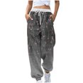 thumbnail image 1 of Birdeem Women Fashion Color Blocked Printed Drawstring Pants, 1 of 5