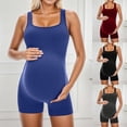 thumbnail image 3 of YUEHUA Women's Maternity One Piece Seamless Bodysuit Pregnancy Shapewear Double Lined Sleeveless Tank Top Shorts Romper Jumpsuit, 3 of 8
