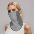 thumbnail image 2 of BYHONG Sun Protective Scarf with Ear Loops UPF 50+ Full Face Cover Lightweight Breathable for Driving Summer Outdoor Use Grey One Size, 2 of 4