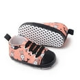 thumbnail image 4 of Dakaela Unisex Baby Boys Girls Shoes Newborn Infant Anti Slip Canvas Sneakers Toddler First Walkers Crib Shoes Orange Size 4.5, 4 of 7