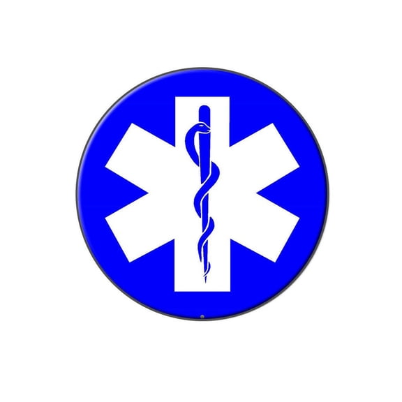 Star of Life - EMT RN MD Lapel Hat Pin Tie Tack Large Round