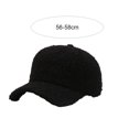 thumbnail image 2 of Faux Lamb Wool Baseball Cap for Men Women - Teddy Fleece Sports Hats Warm Winter Outdoor Travelblack, 2 of 5