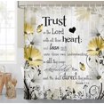 thumbnail image 5 of Bible Verse Inspirational Quote Yellow Floral Daisy Trust in The Lord Waterproof Fabric Shower Curtain, Rustic Farmhouse Butterfly Bathroom Shower Curtain with 12PCS Hooks, 70X70IN, 5 of 16