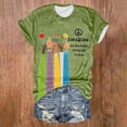 thumbnail image 2 of Womens Shirts Retro Hippie Print Crew Neck Summer Tshirts Shirts for Women Green L, 2 of 3