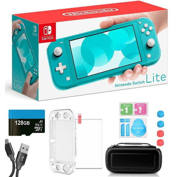 Switch Lite Turquoise - 5.5" Touchscreen Display, Built-in Plus Pad, Built-in Speakers, WiFi, Bluetooth, w/9-in-1 Carrying Case + 128GB Card - Walmart.com