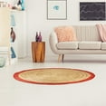 thumbnail image 4 of Spitiko Homes 48" Round Hand Braided Jute Area Rug in Natural/Red, 4 of 6