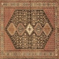 thumbnail image 1 of Ahgly Company Indoor Square Persian Brown Traditional Area Rugs, 7' Square, 1 of 4