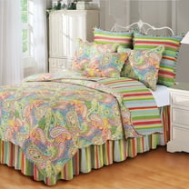 Bright Paisley Twin Quilt
