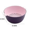 thumbnail image 3 of Double Layer Plastic Washing Basin Large Capacity Kitchen Sink Basket Dish Drying Rack Organizer for Fruits Vegetables Efficient Drainage Space Saving, UKHBMC | Purple, 3 of 8