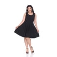 thumbnail image 3 of White Mark Women's Plus Size Crystal Fit and Flare Dress, 3 of 5
