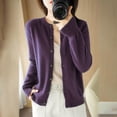 thumbnail image 2 of TARIENDY Womens Long Sleeve Cardigan Sweaters Plain Button Front Knit Cardigans Lightweight Crewneck Sweater Outerwear Watermelon Red L, 2 of 6