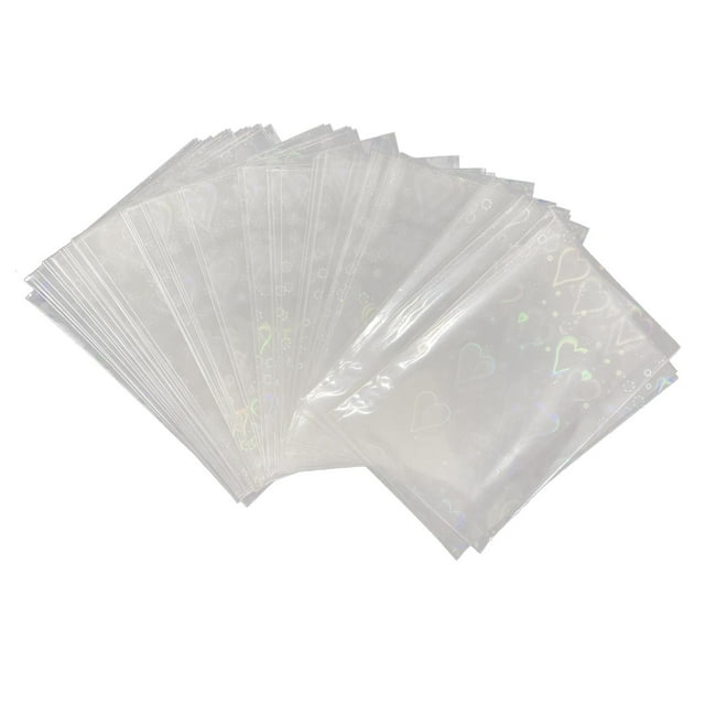 Holographic Card Sleeves Protective Cover Game Card Sleeves for Game Card Heart 61x88mm