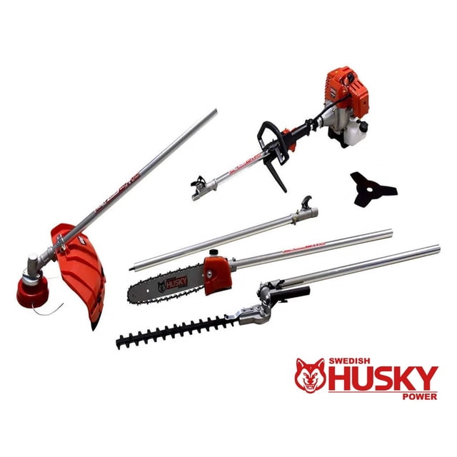 Motosierra Multifuncional Semiprofesional Swedish Husky Power Motor de 2 Tiempos Manubrio Tipo D 52cc HKM5226E