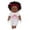 White, variant on Black Baby Doll, Realistic African American Doll, 12 Inch Curly Hair Rotatable Limbs Washable Clothes, Soft Vinyl Material Kids Toy For Ages 3-12 Years