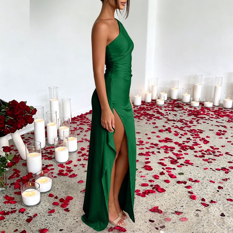 satin cowl neck dress green Dolkfu Women'S Dresses Refined Sleeveless Maxi Bodycon Dresses Romance Modern Slim Solid Dresses Green,L FALL 26