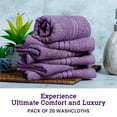 thumbnail image 6 of Casa Lino 26Pcs Washcloths (12" x 12") - 100% Cotton, 400GSM, Ultra Soft & Highly Absorbent (Purple), 6 of 6