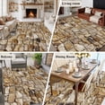 thumbnail image 5 of Brown Beige Stones Area Rugs 5'x8', Washable Small Throw Rugs for Classroom Bedroom, Farmhouse Stones Modern Art Indoor Outdoor Rug Non-Slip Low Pile Carpet Runner Reversible Floor Mats, 5 of 8